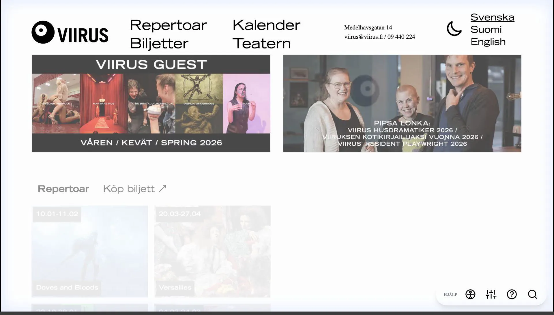 Search dialog and results interactions.